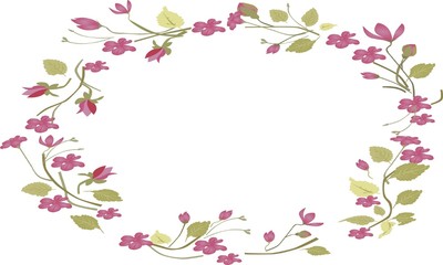 Red Grass Flower Frame and Border Background