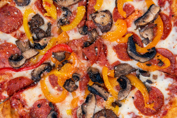 Pepperoni Mushroom Bell Pepper Pizza
