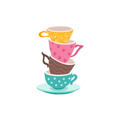 vector tea cup isolated