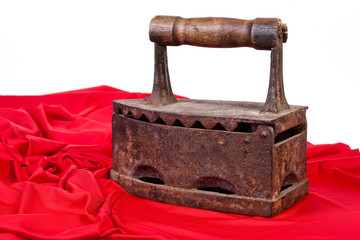 Ancient Iron And Red Fabric