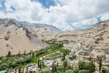 Obraz premium Landscape of Ladakh city from the Lamayuru Monastery