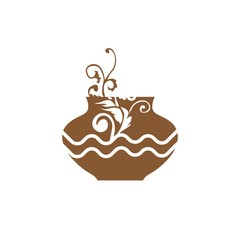artistic pottery art vector logo and icon