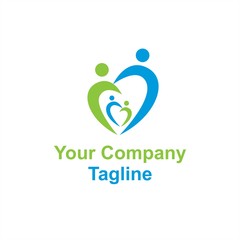 couple people with love family logo and vector icon