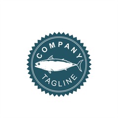 salmon fish restaurant sea food logo and vector illustration