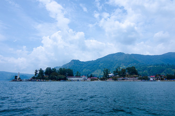 Panoramic view of Lake Toba in North Sumatra Indonesia