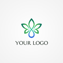 Cannabis essence oil drop logo design