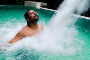 man in swimming pool