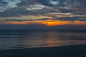 Siluette sunset at the beach