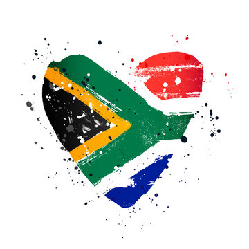 South African flag in the form of a big heart.