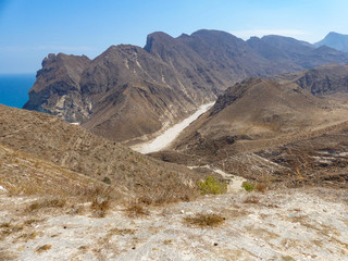 View to Hidden Beach near Mughsayl (Salalah) from Sultan Qaboos Street Sultanate of Oman