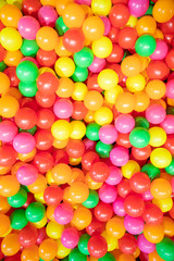 colorful plastic balls on children's playground  pool for children leisure activity games on colorful  background