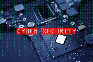 Cyber Security conceptual image with circuit board as background