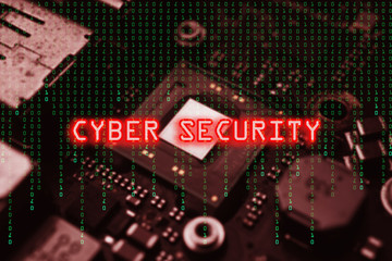 Cyber Security conceptual image with circuit board as background