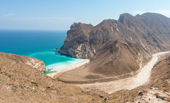 View to Hidden Beach near Mughsayl (Salalah) from Sultan Qaboos Street Sultanate of Oman