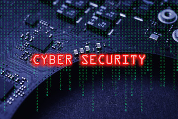 Cyber Security conceptual image with circuit board as background
