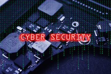 Cyber Security conceptual image with circuit board as background
