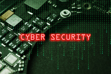 Cyber Security conceptual image with circuit board as background