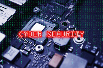 Cyber Security conceptual image with circuit board as background