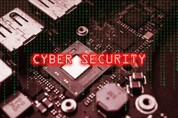 Cyber Security conceptual image with circuit board as background