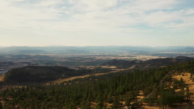 Aerial view of the Rogue Valley in Southern Oregon as seen from Roxy Ann Peak