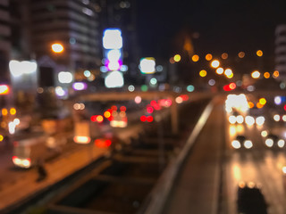 blur of traffic in the city at night