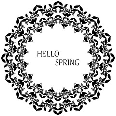Perfect for invitation card hello spring, with leaf flower frame design element. Vector