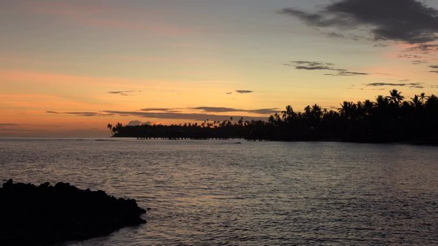 Calm sunset in Upolu in Samoa