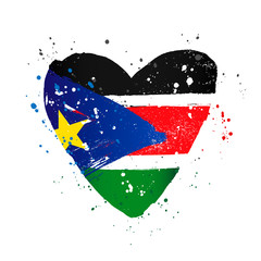 Flag of South Sudan in the form of a big heart.