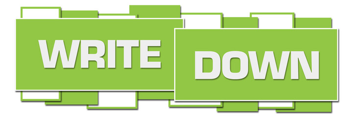 Write Down Green White Horizontal Squares Boxes 