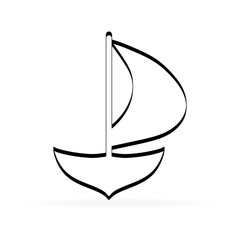 yachting synbol, sea icon, vector illustration