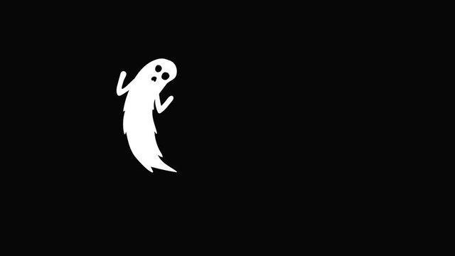 Hand drawn animation of halloween ghost