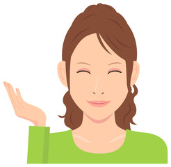 Young woman vector illustration (upper body) / guidance, introduction, recommendation