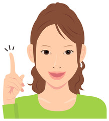 Young woman vector illustration (upper body) / idea,inspiration, good point, recommendation