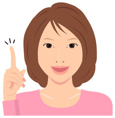 Young woman vector illustration (upper body) / idea,inspiration, good point, recommendation