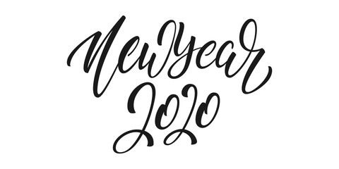 New Year 2020. Lettering calligraphy design for New Year celebration