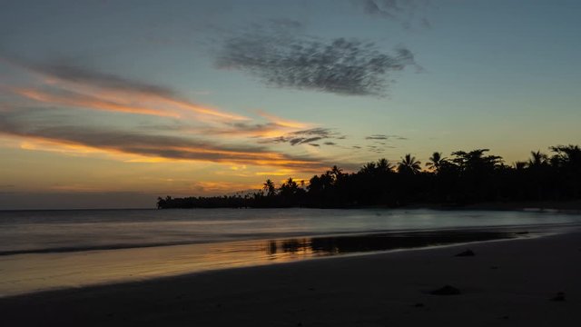 Western Samoa Sunset Time Lapse on the beach on Upolu
