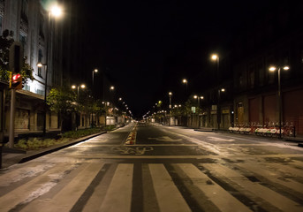 Fototapeta na wymiar Ciudad en soledad completa