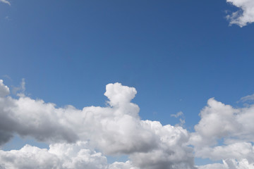 Blue sky and white clouds.