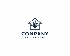 Home tech logo design template
