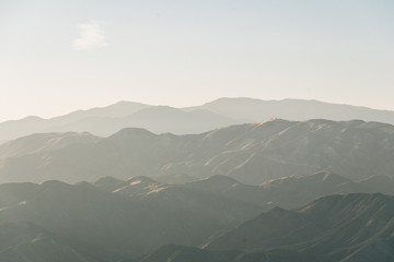 View of the Santa Ynez Mountains from Camino Cielo, in Los Padres National Forest, near Santa...