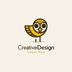 Bird Owl Cute Illustration Simple Modern Icon Logo Element Design Template Vector