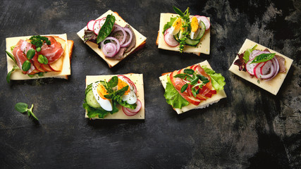 Open faced sandwiches