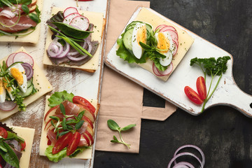 Open faced sandwiches