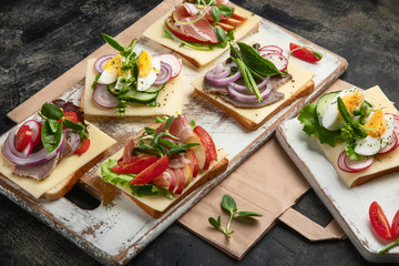 Open faced sandwiches