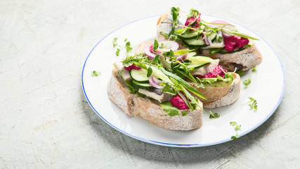 Smorrebrod, traditional Danish open face sanwiches