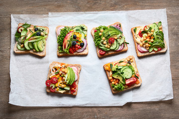 Assortment vegan sandwiches