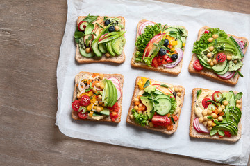 Assortment vegan sandwiches