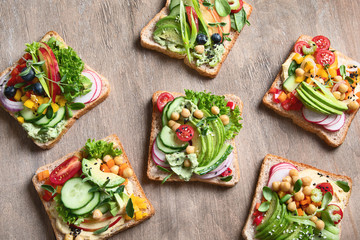 Assortment vegan sandwiches