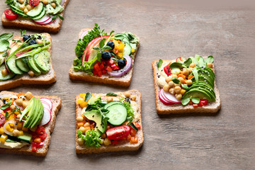 Assortment vegan sandwiches