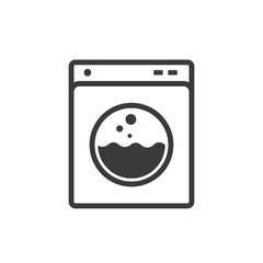 vector washing machine line icon on white background